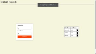 Javascript  | 1 | HTMLTableElement - Maintaining student records