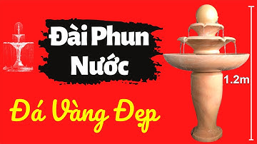 Đài Phun Nước Mini Đá Cẩm Thạch Vàng Đẹp Cao 1.2m