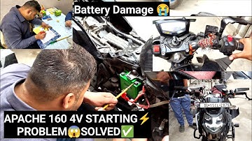 Apache RTR 160 4v  BS6⚡Starting😱Problem Solved 💯 || Self  Missing Problem 2025 | #youtube #apache