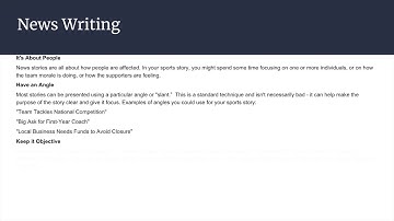 Journalistic Writing Basics   News Writing Pt  1