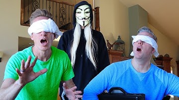 24 HOURS BLINDFOLDED in abandoned HACKER MANSION PROJECT ZORGO SAFE HOUSE finding game master clues