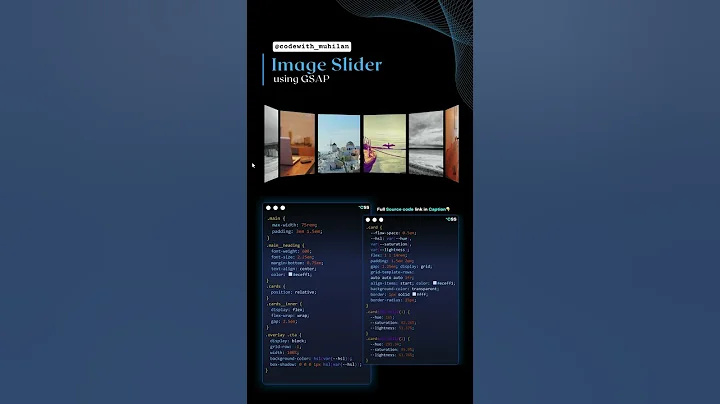 Image Slider (using Gsap) #css #coding #gradient #gradienteffect #Website