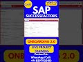SAP SuccessFactors Onboarding 2 0 Training Online Class 12 1st Jan 2026 #sapsuccessfactorstraining
