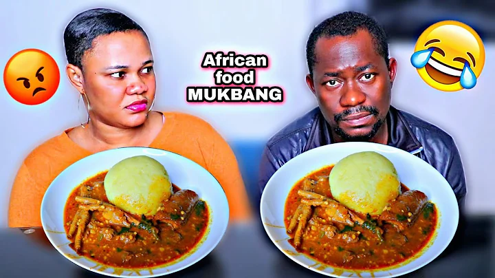 Acting mad that my ex is pregnant mukprank on wife | fufu with ogbono soup mukbang |African food