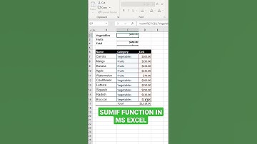 How to use SUMIF in Ms Excel #exceltricks