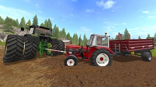 John Deere 6210R Tractor & Dual Wheels | Tractor Stuck in the Mud | Gameplay with Tractors