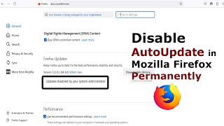 Disable Updates/Autoupdate in Mozilla Firefox Permanently