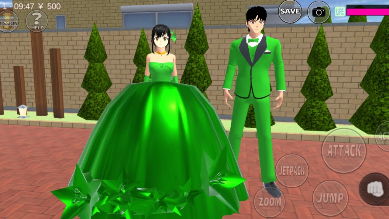 💚👗 Royal Stylish Green Dress Tutorial | Sakura School Simulator 🌸✨