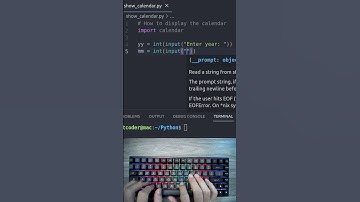ASMR | Display the calendar Python #shorts
