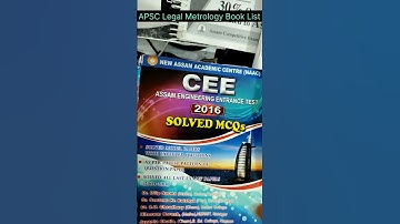 APSC Legal Metrology Book List | General Science & General Studies | Join our Test Series now 👇