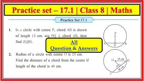Practice set 17.1 class 8th maths | Chapter 17 Circle chord and ark | Maharashtra state board