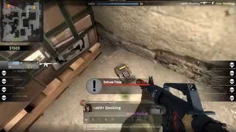 Competitive CS:GO - de_dust2 - 2v5 into 1v5 Ace Clutch, no kit close defuse