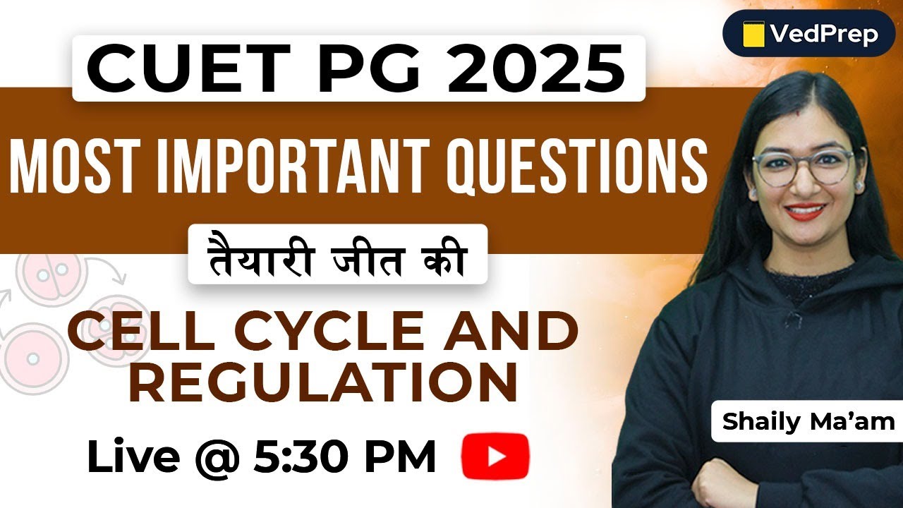 Cell Cycle and Regulation | Most Important Questions | CUET PG 2025 | VedPrep Biology Academy