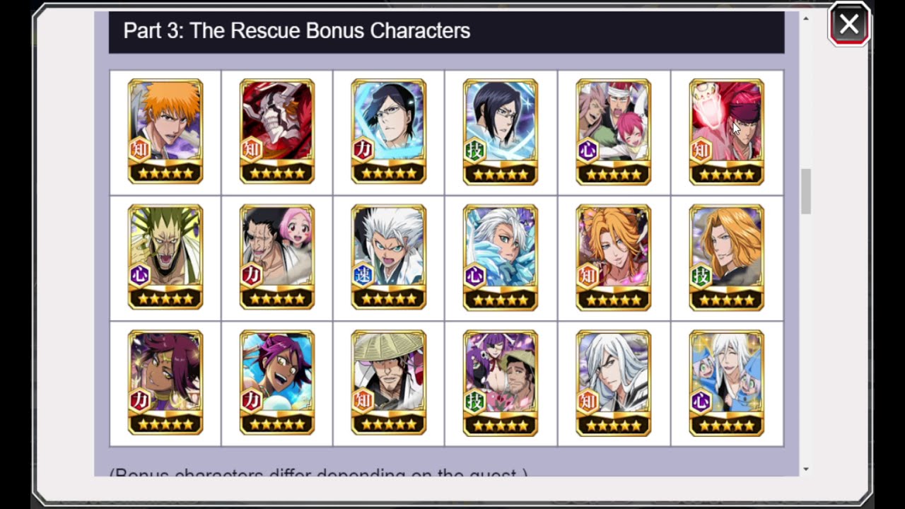 Chronicle Quest Ticket Analysis : r/BleachBraveSouls