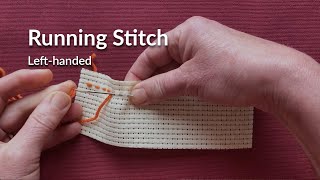Beginner's Embroidery- Running Stitch, Left-handed