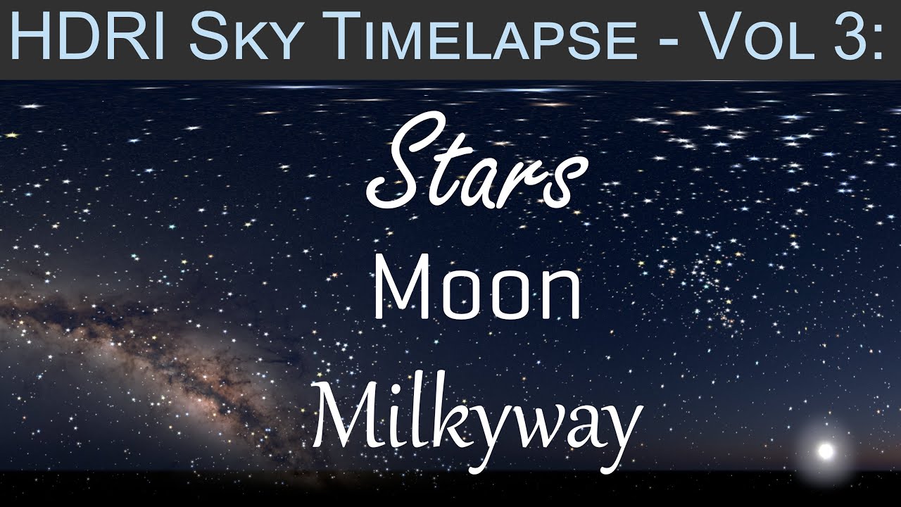 Free Sample: HDRI Sky Timelapse - Vol. 3: Nightsky (Stars, Moon 