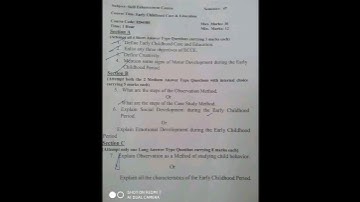 #4thsememster #EARLY CHILDHOOD CARE  AND EDUCATION Question paper #kashmiruniversity #daily #paper