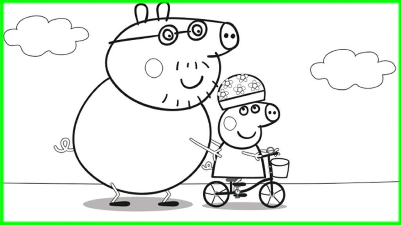 Peppa Pig Peppa Learns How To Ride A Bike Coloring Page Coloring Book Video For Kids Youtube