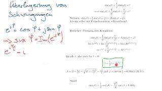 Anwendungsbeispiel Komplexe Zahlen Überlagerung Von Schwingungen
