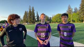 Columbia River player interviews after 8-0 win secures a 2A soccer state berth