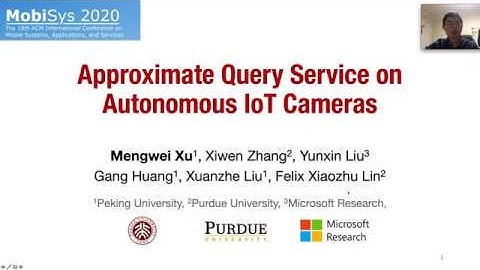 MobiSys2020 -  Approximate Query Service on Autonomous IoT Cameras