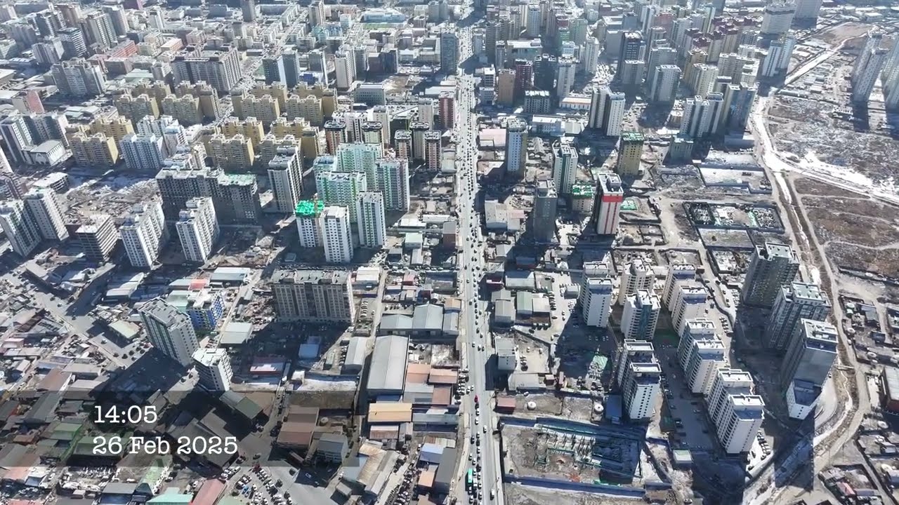 Гүнтийн даваанаас хотын төврүү дрон нисгэн оров | Улаанбаатар хот | Агаар | Хавар | 4K | 2025-2-26