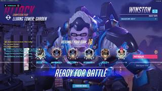 Overwatch Competitive - 40 - 3 on Lijiang | Blizzcon Winston Skin Gameplay