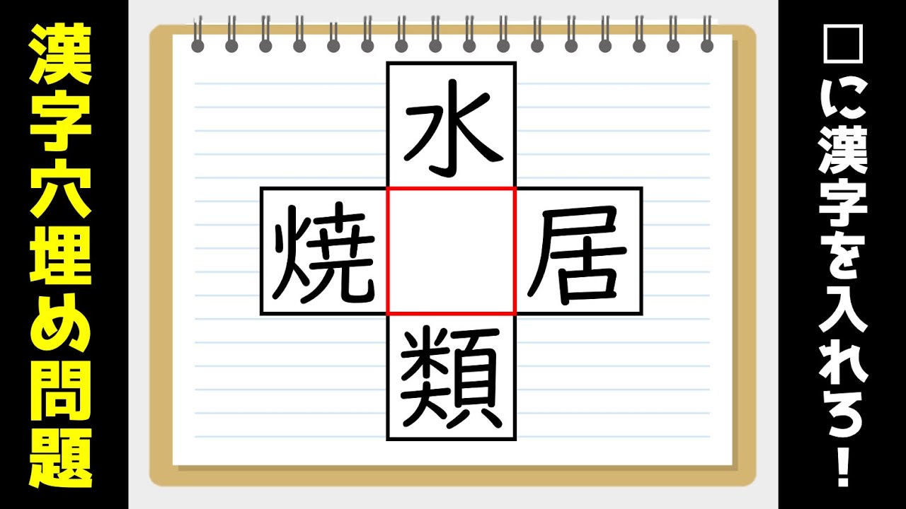 穴埋め問題 全15問 簡単脳トレ 空欄に漢字を入れて4つの二字熟語を