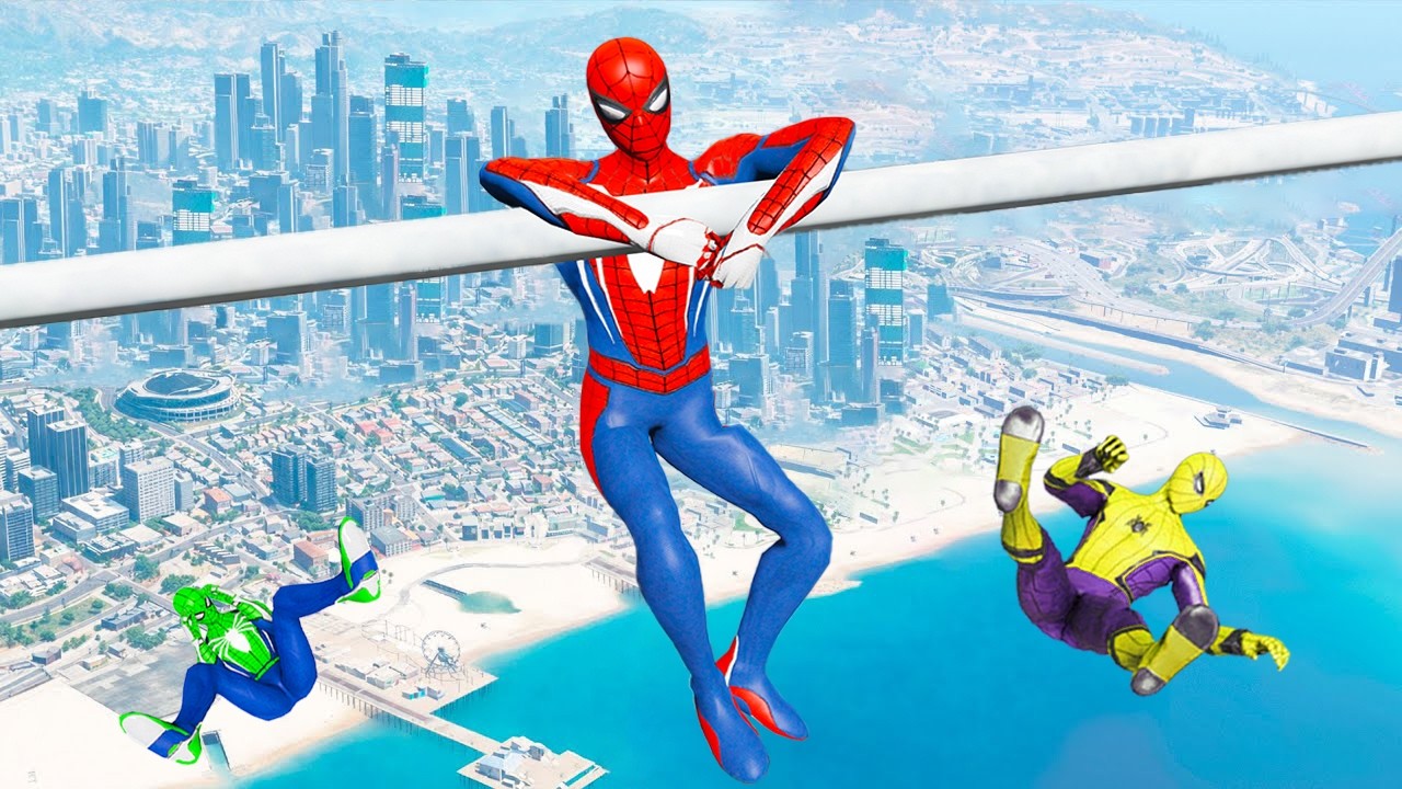 Rainbow Spiderman Ragdolls in GTA 5 (Compilation ) #10