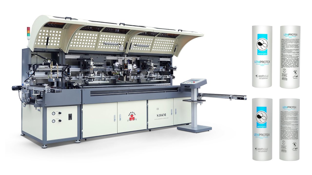 S104M 2 colours fully automatic servo screen printing machine for plastic bottle round bottle