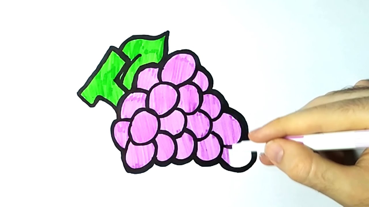 How to Draw Grapes - YouTube