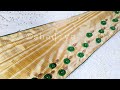 Easy hand embroidery saree border design with ring knots|handwork saree design