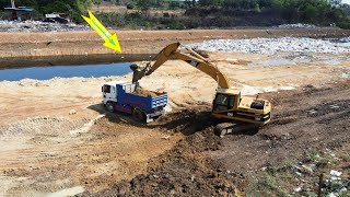 Wow New Project Filling Land Use Trucks & Excavator Water & garbage