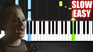 Video thumbnail of "Adele - Rolling in the Deep - SLOW EASY Piano Tutorial by PlutaX"