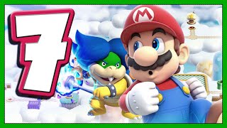 New Super Mario Bros Wii - Part 7 Cloud World Walkthrough W-7 (Nintendo Wii) Mar10day