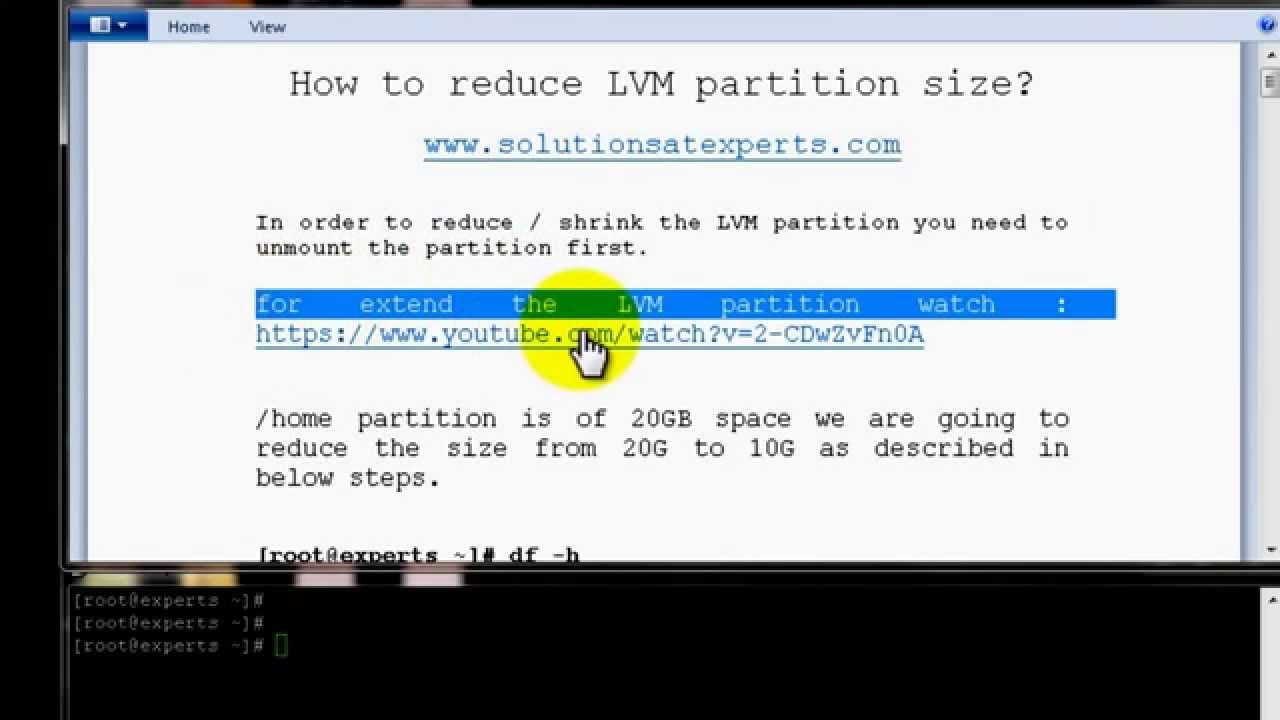 How to reduce LVM partition size - YouTube