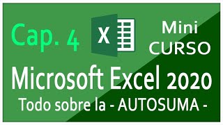 4. Curso de Excel para principiantes ⭐ Como hacer la fórmula de AUTOSUMA en EXCEL - 2022