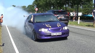 Tuning/styling Cars leaving car meet in Denmark 2020