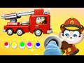 Fire Truck Learning Color Song for Kids - Finger Family &amp; Nursery Rhymes