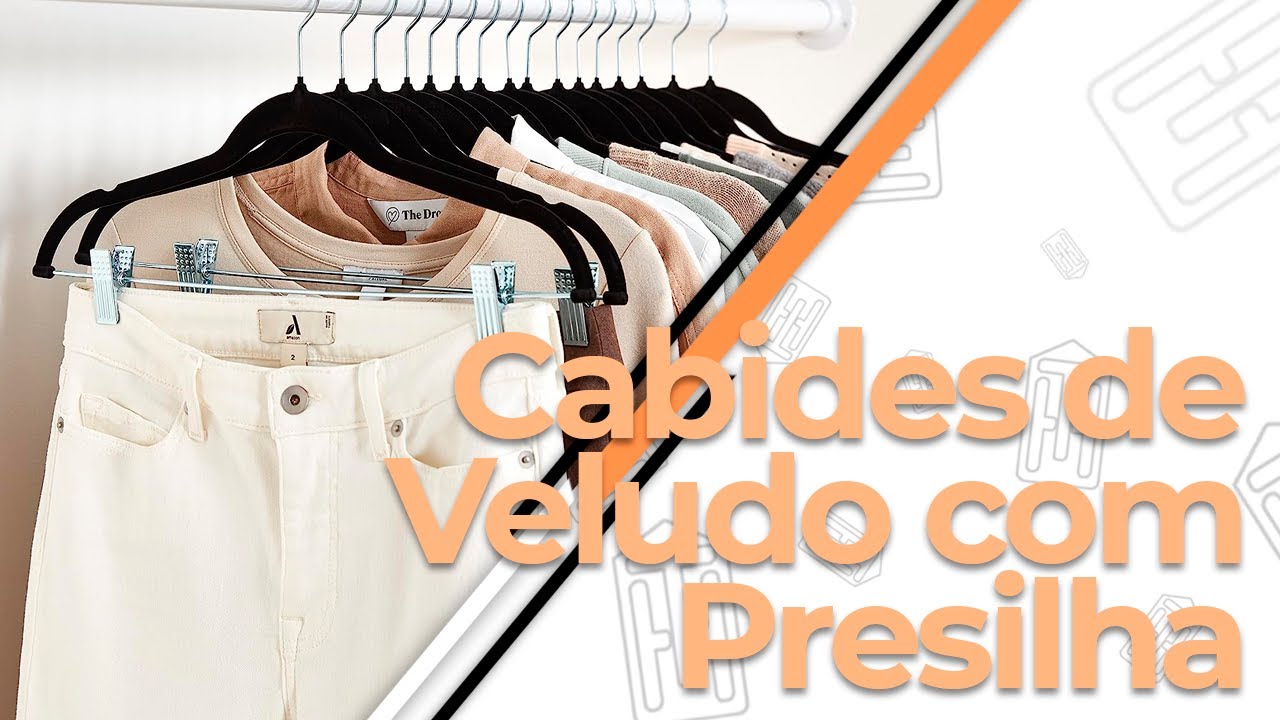 Cabide Aveludado com Presilhas para suas Calças!
