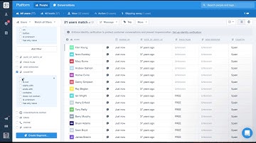 Creating segments of users in Intercom