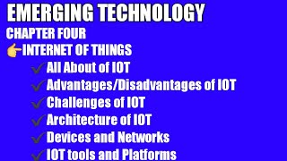EMERGING TECHNOLOGY  chapter4-INTERNET OF THINGS