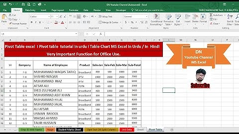 How Insert Pivot Table in MS Excel in Urdu - pivot table for beginners in excel in Hindi | MS excel