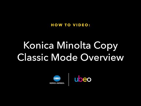 Konica Minolta Copy Classic Mode Overview