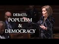 Nancy pelosi argues that populism is a threat to democracy due to voters being manipulated 56