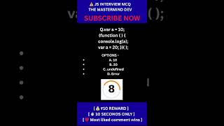 ⚠️ JS INTERVIEW MCQ #javascript #javascriptinterview #javascriptcoding #coding