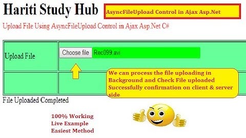 AsyncFileUpload Control Using Ajax Toolkit in Asp.Net C# | Hindi | Free Web Application Development
