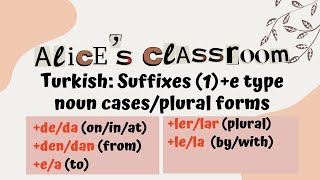 Turkish: Suffixes (1)* noun cases/plural form* on/in/at, from, to, with/by and plurals*vowel harmony