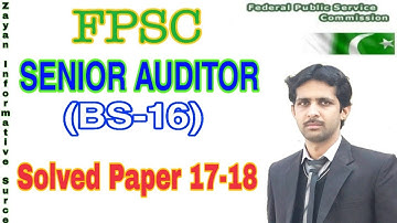 FPSC Senior Auditor Solved Paper 2017 | Senior Auditor Past Papers | Senior Auditor Test Preparation