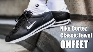 Relativo Abuelo sin embargo Nike Cortez Classic Leather Jewel "Black\White" Onfeet Review | sneakers.by  - YouTube
